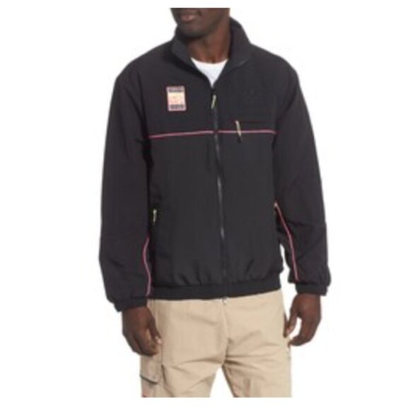 ADIDAS ORIGINALS MEN'S ADIPLORE BLACK PINK NEON ZIP UP NYLON TRACK TOP JACKET - Picture 15 of 15